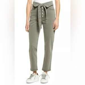 Le Jean Valentina Fold over army green pants.